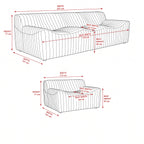 Ripley 3 Seater Sofa Tan — dimensions diagram
