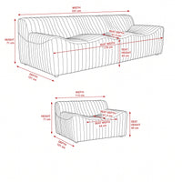 Ripley 3 Seater Sofa Tan — dimensions diagram