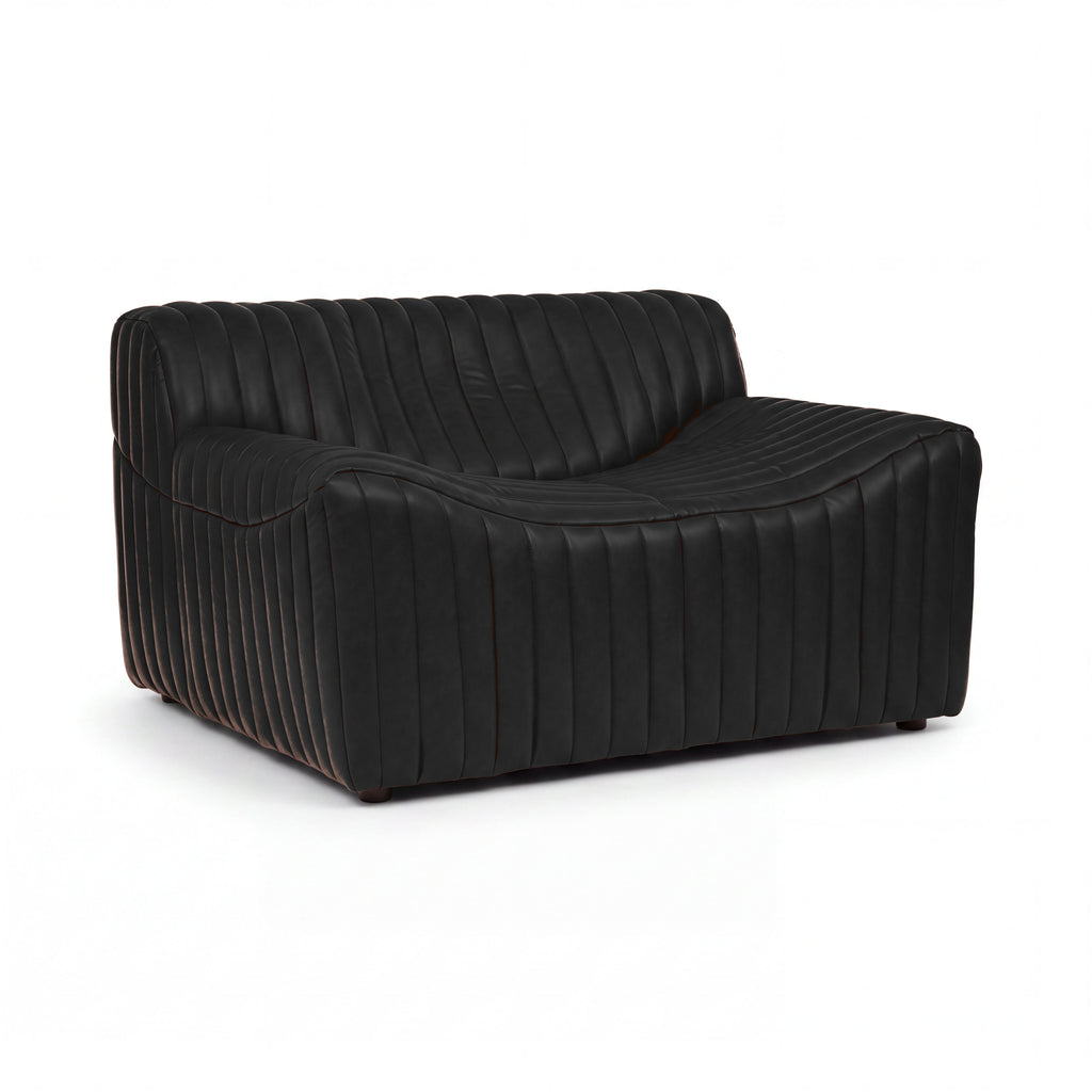 Ripley Single Seater Armchair Sofa Black, angled view on a white background
