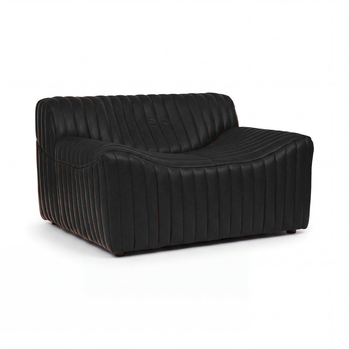 Ripley Single Seater Armchair Sofa Black, angled view on a white background