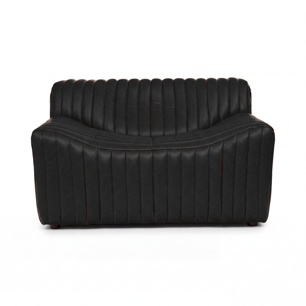 Ripley Single Seater Armchair Sofa Black, front view on a white background