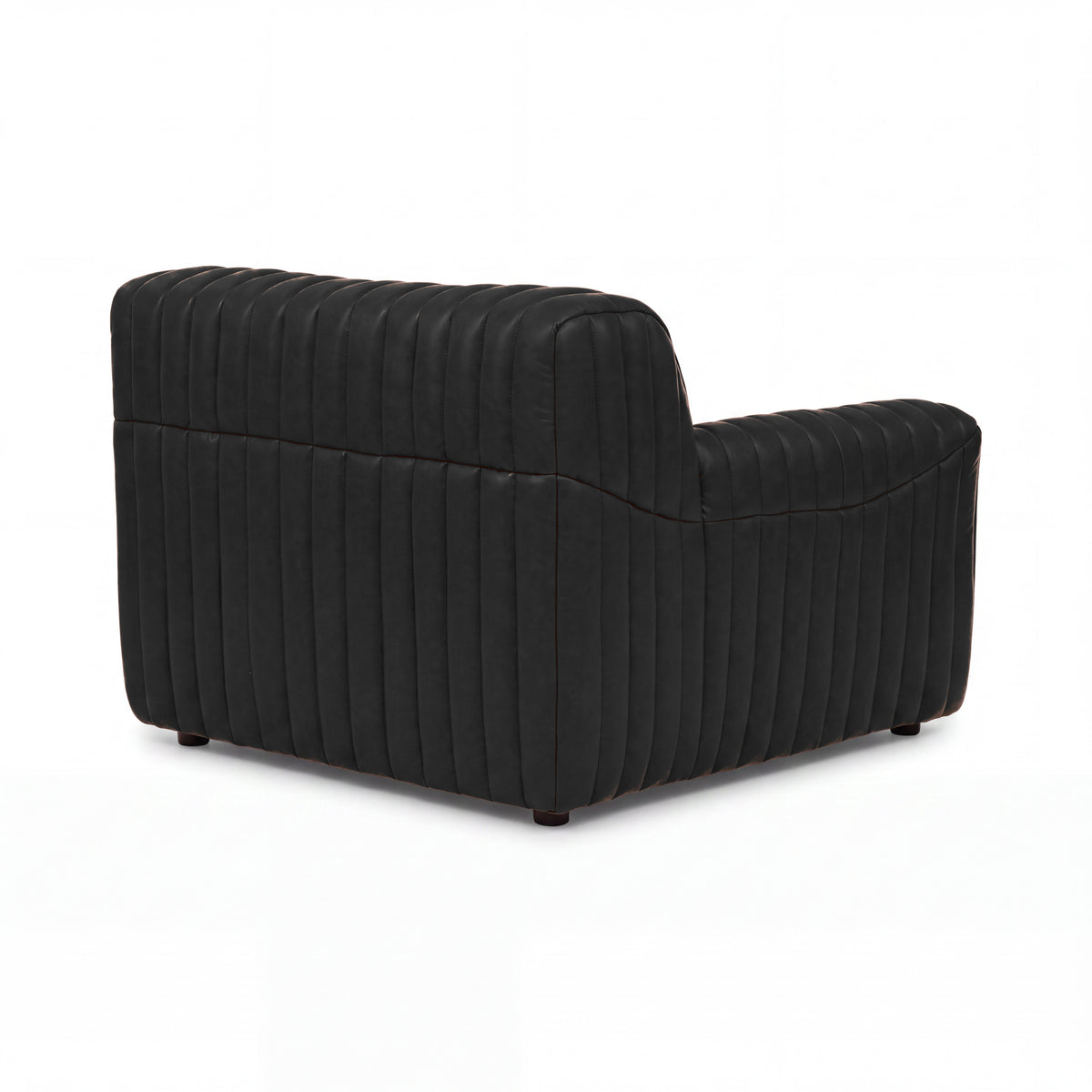 Ripley Single Seater Armchair Sofa Black, rear view on a white background