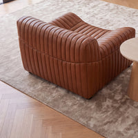 Ripley Single Seater Armchair Sofa Tan, styled in a living room, reverse angle