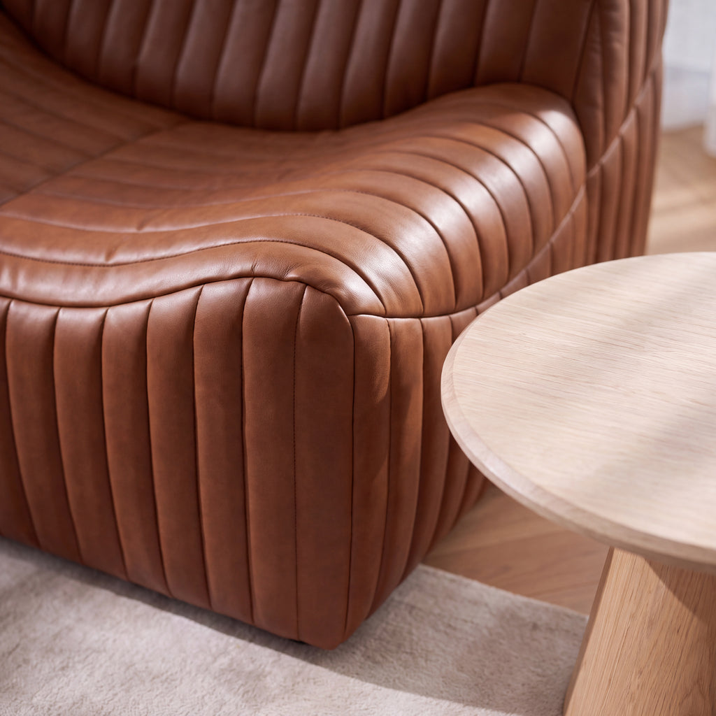 Ripley Single Seater Armchair Sofa Tan, upholstery texture detail