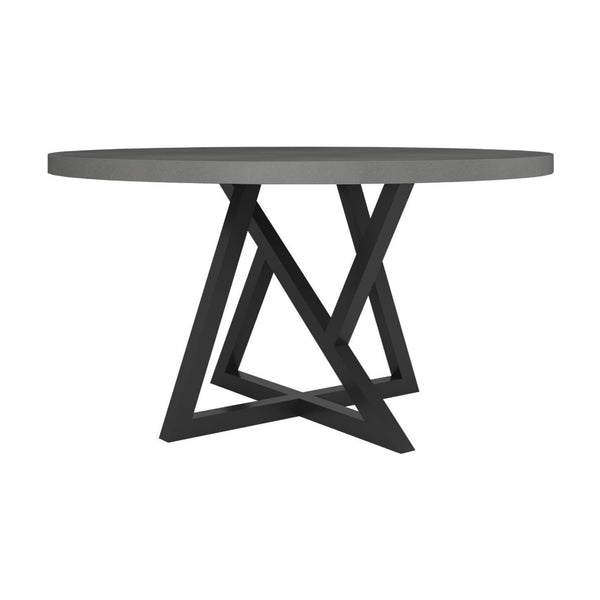 Rocky 120cm Round Dining Table Concrete Top Dark Grey