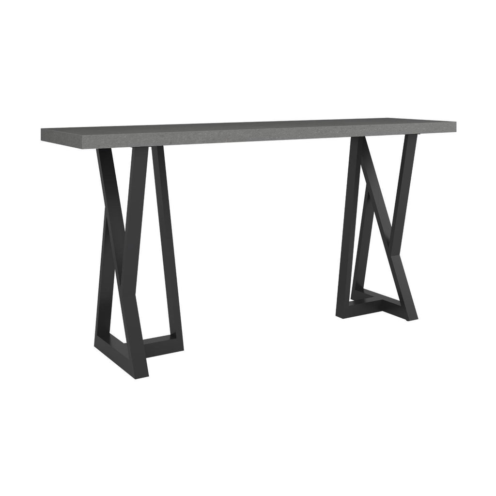 Rocky 150cm Console Table Concrete Top Dark Grey