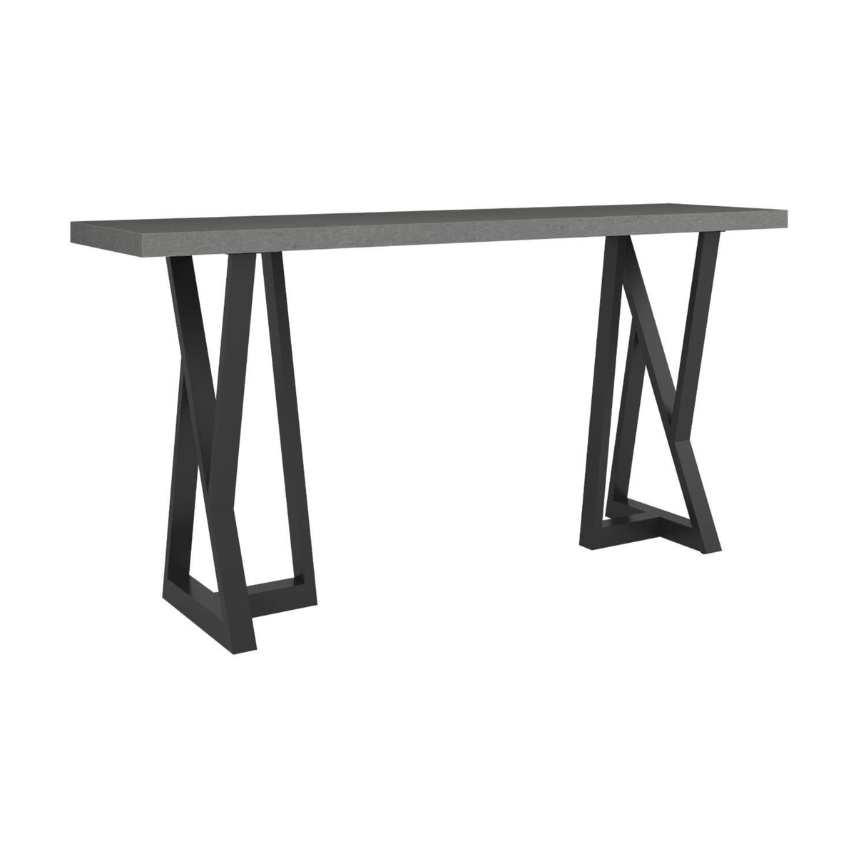 Rocky 150cm Console Table Concrete Top Dark Grey