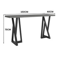 Rocky 150cm Console Table Concrete Top Dark Grey