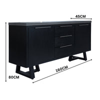 Rocky 160cm Buffet Table Dark Grey
