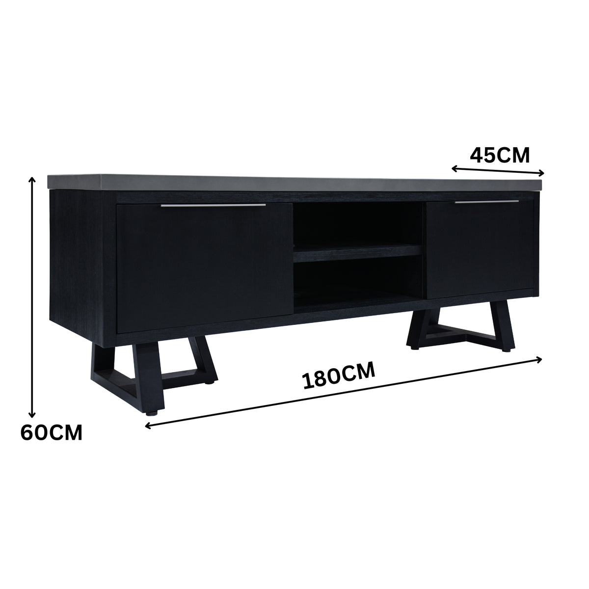 Rocky 180cm ETU Entertainment TV Unit Dark Grey