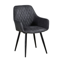 Rocky 2pc Set Fabric Dining Chair Dark Grey