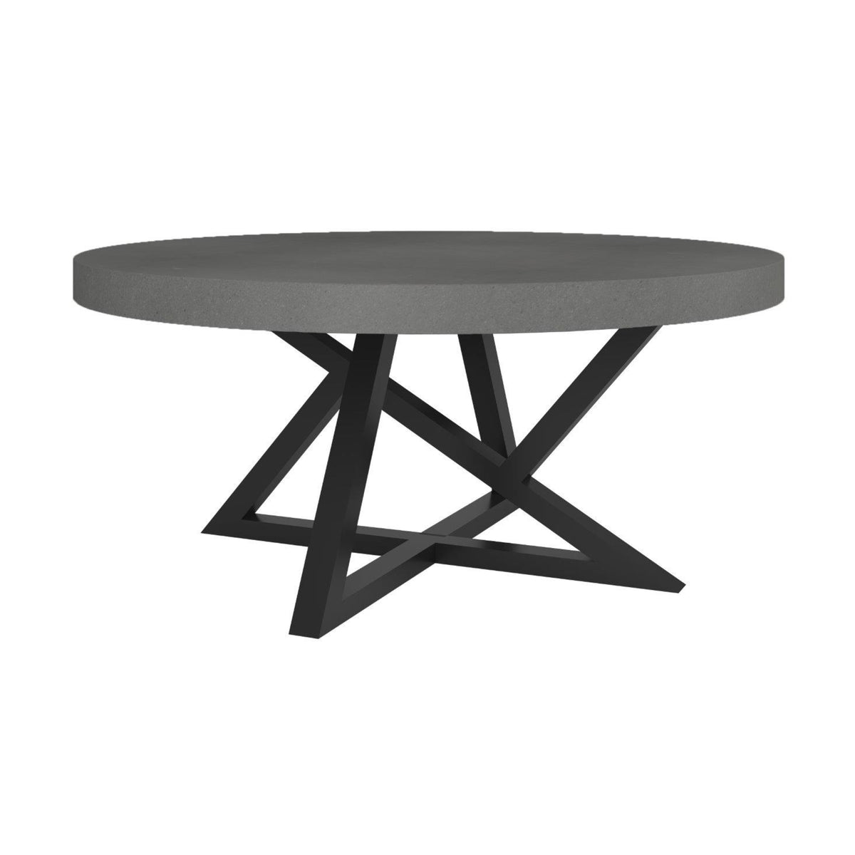 Rocky 90cm Round Coffee Table Concrete Top Dark Grey