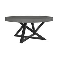 Rocky 90cm Round Coffee Table Concrete Top Dark Grey