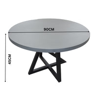 Rocky 90cm Round Coffee Table Concrete Top Dark Grey