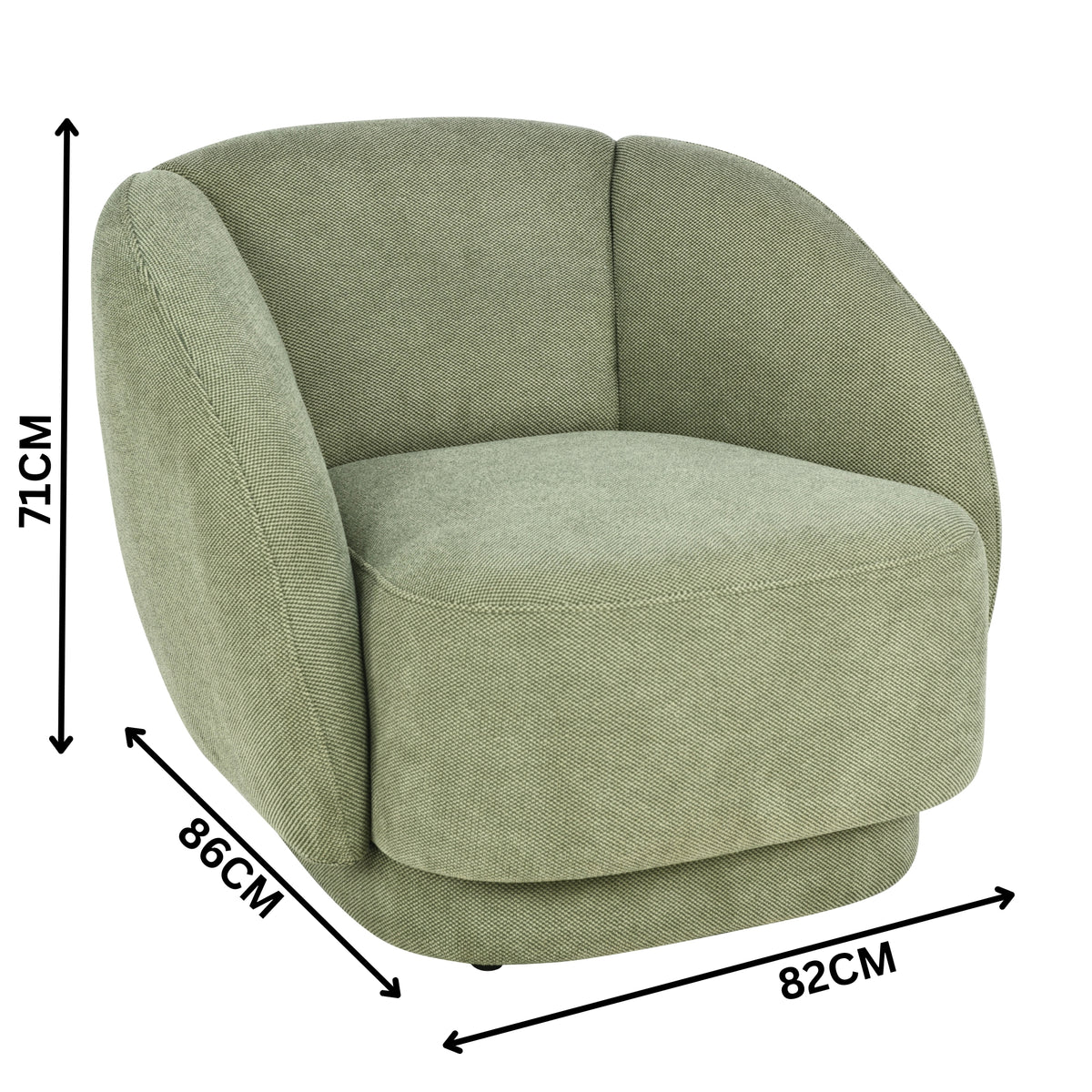Roland Fabric Occasional Accent Chair Armchair Olive Green