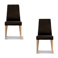 Rosemallow 2pc Set PU Leather Dining Chair Black