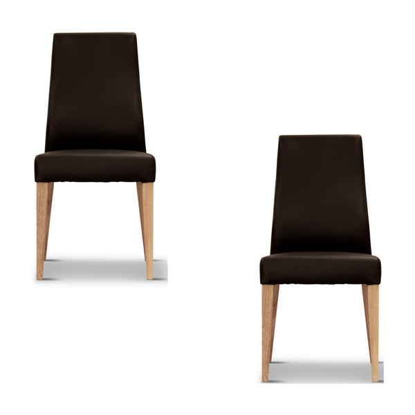 Rosemallow 2pc Set PU Leather Dining Chair Black