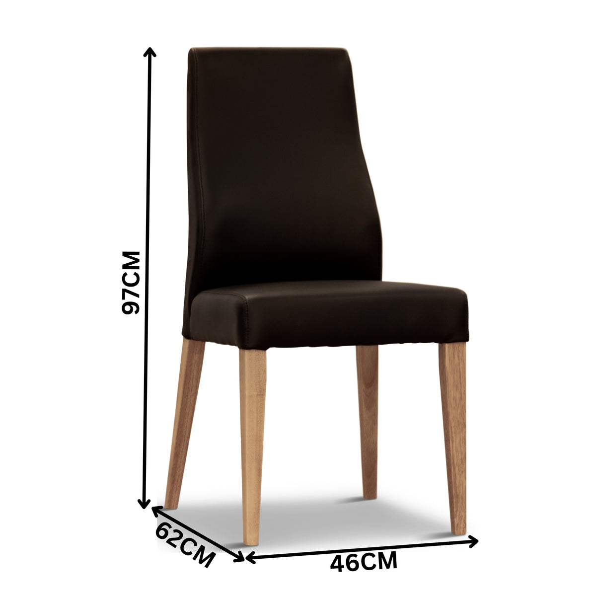 Rosemallow 2pc Set PU Leather Dining Chair Black