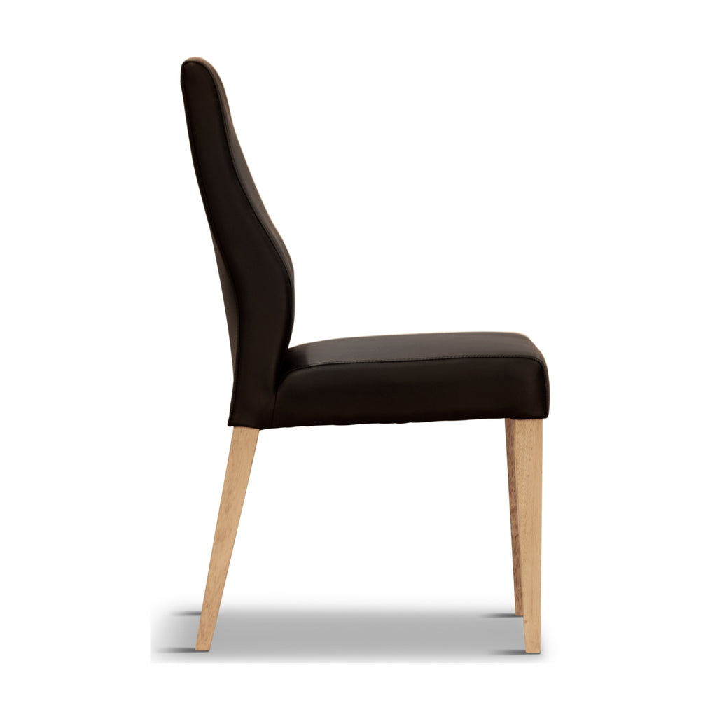 Rosemallow 2pc Set PU Leather Dining Chair Black