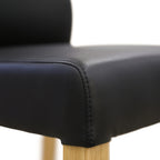 Rosemallow 2pc Set PU Leather Dining Chair Black