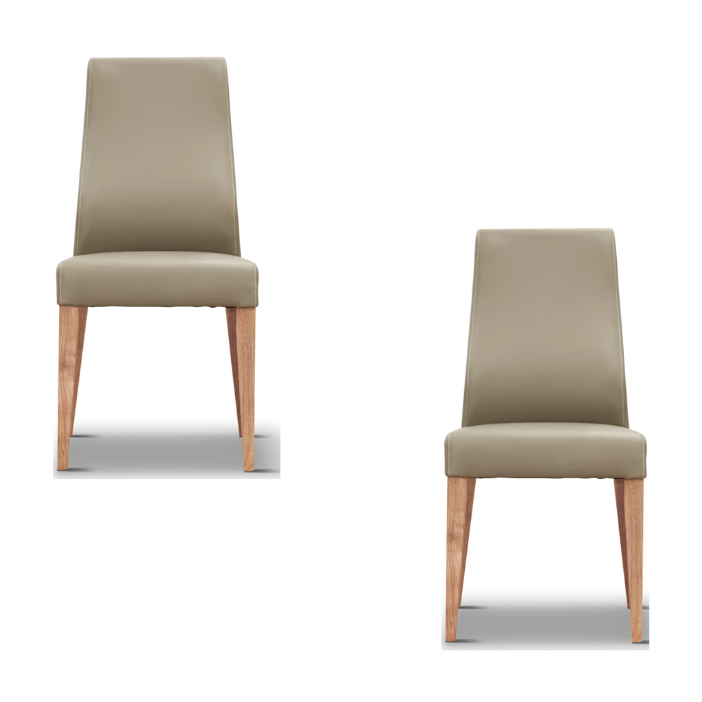 Rosemallow 2pc Set PU Leather Dining Chair Silver