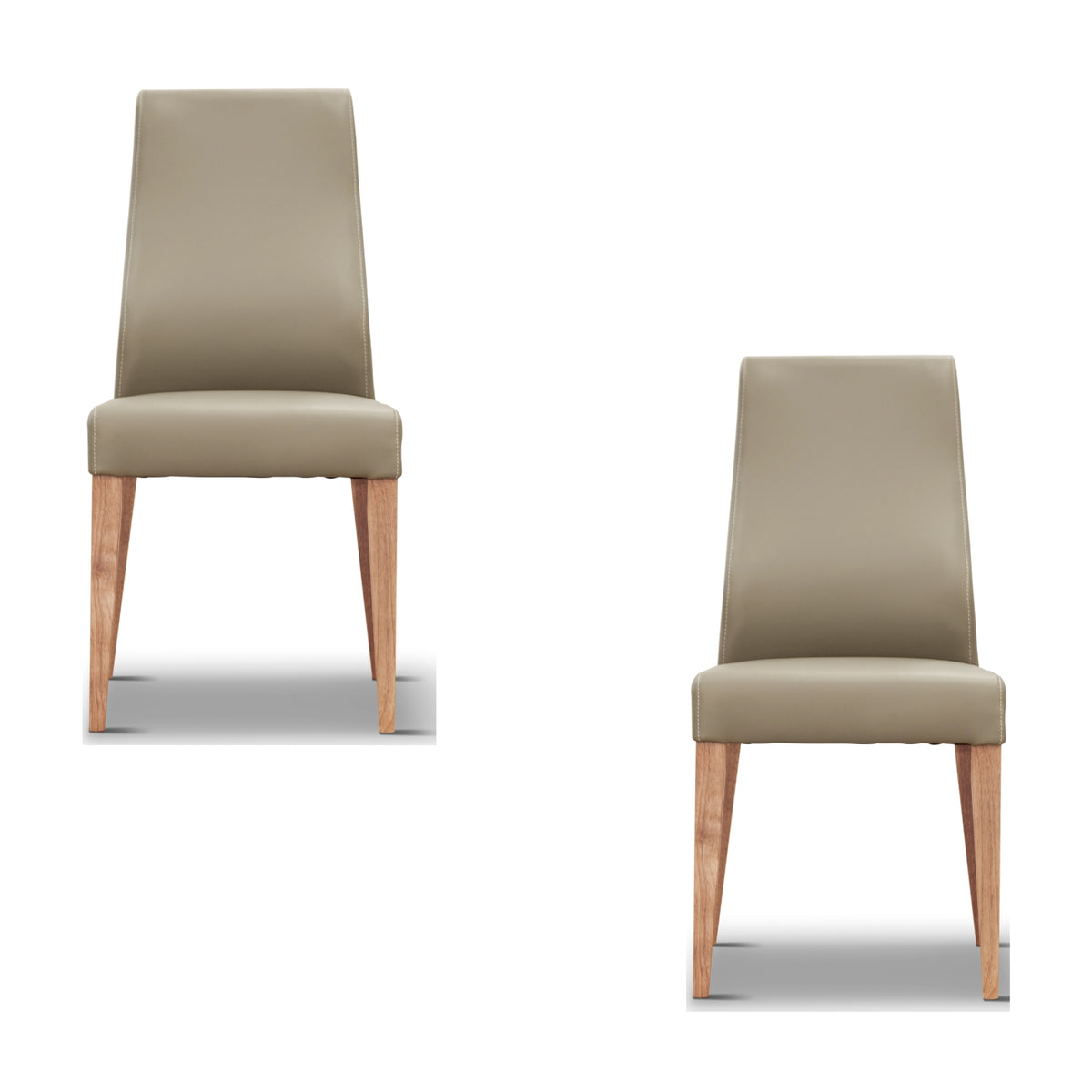 Rosemallow 2pc Set PU Leather Dining Chair Silver