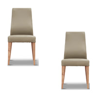 Rosemallow 2pc Set PU Leather Dining Chair Silver