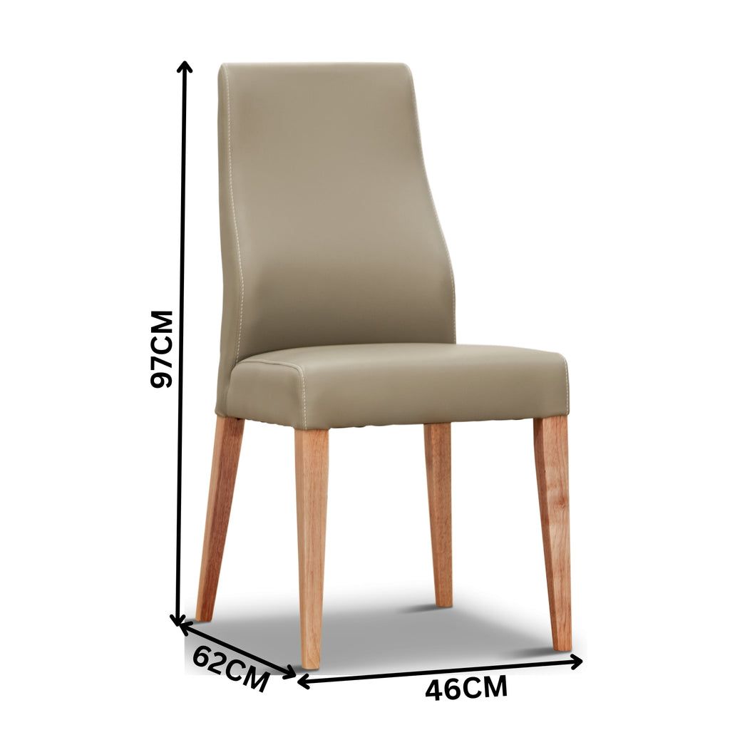 Rosemallow 2pc Set PU Leather Dining Chair Silver