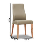 Rosemallow 2pc Set PU Leather Dining Chair Silver