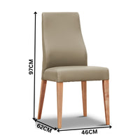 Rosemallow 2pc Set PU Leather Dining Chair Silver