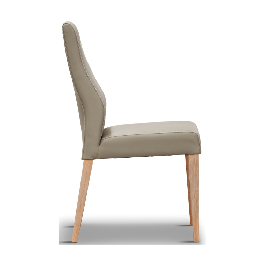 Rosemallow 2pc Set PU Leather Dining Chair Silver