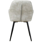 Rosy Set of 2 Dining Chair Fabric Upholstered Seat Metal Leg - Beige