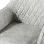 Rosy Set of 2 Dining Chair Fabric Upholstered Seat Metal Leg - Beige
