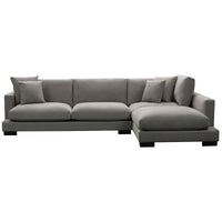 Royalty 3 Seater Sofa Fabric Uplholstered Right Chaise Lounge Couch - Grey