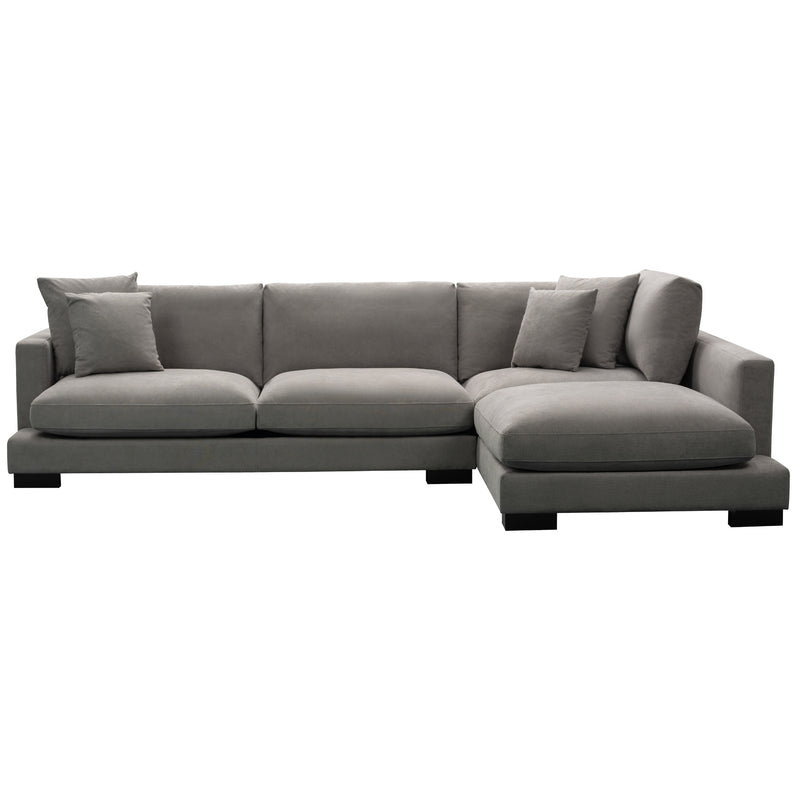 Royalty 3 Seater Sofa Fabric Uplholstered Right Chaise Lounge Couch - Grey