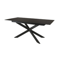 Royce 180-240cm Extendable Dining Table Ceramic Tempered Glass Top Dark Grey