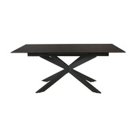 Royce 180-240cm Extendable Dining Table Ceramic Tempered Glass Top Dark Grey