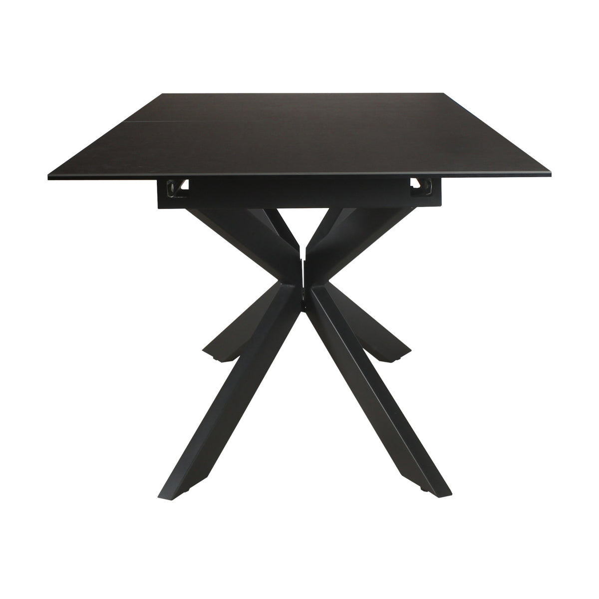 Royce 180-240cm Extendable Dining Table Ceramic Tempered Glass Top Dark Grey
