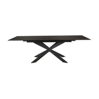 Royce 180-240cm Extendable Dining Table Ceramic Tempered Glass Top Dark Grey