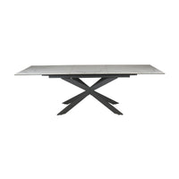 Royce 180-240cm Extendable Dining Table Ceramic Tempered Glass Top White