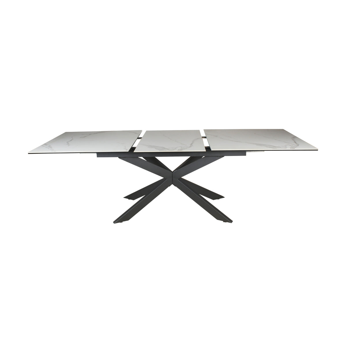 Royce 180-240cm Extendable Dining Table Ceramic Tempered Glass Top White