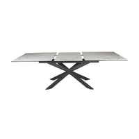 Royce 180-240cm Extendable Dining Table Ceramic Tempered Glass Top White