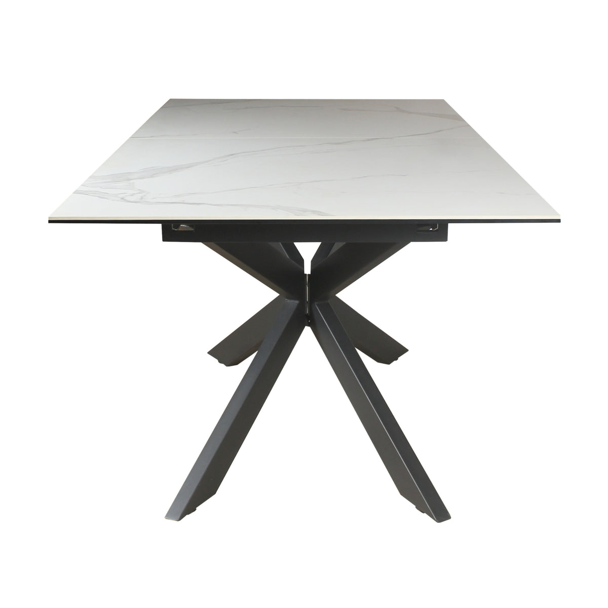 Royce 180-240cm Extendable Dining Table Ceramic Tempered Glass Top White