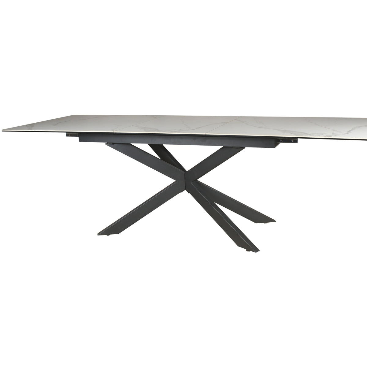 Royce 180-240cm Extendable Dining Table Ceramic Tempered Glass Top White