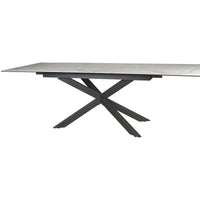 Royce 180-240cm Extendable Dining Table Ceramic Tempered Glass Top White