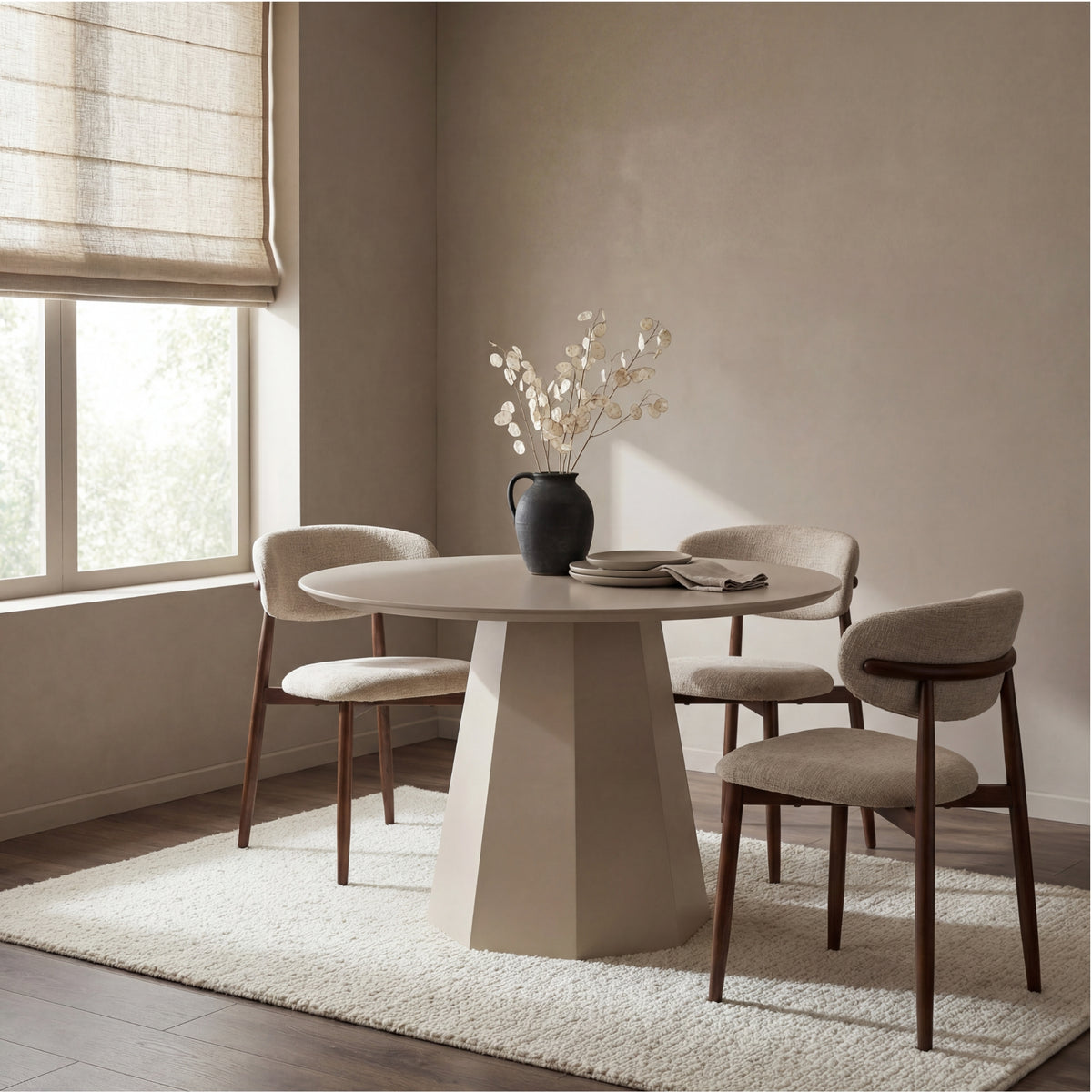 Ruddy 120cm Round Dining Table Putty Beige