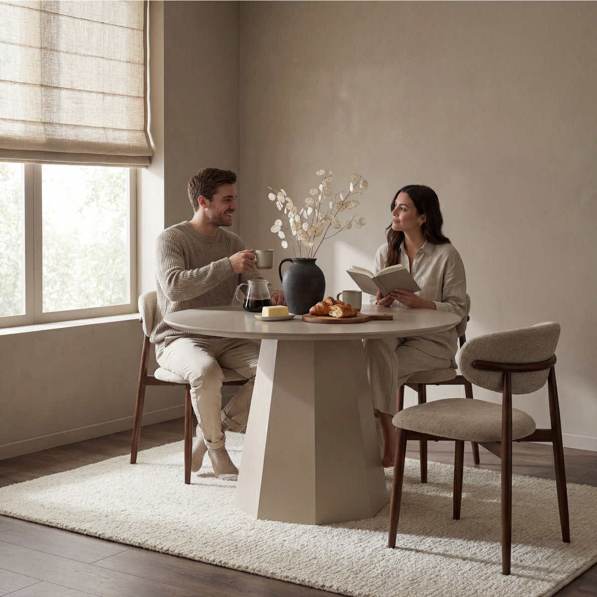 Ruddy 120cm Round Dining Table Putty Beige