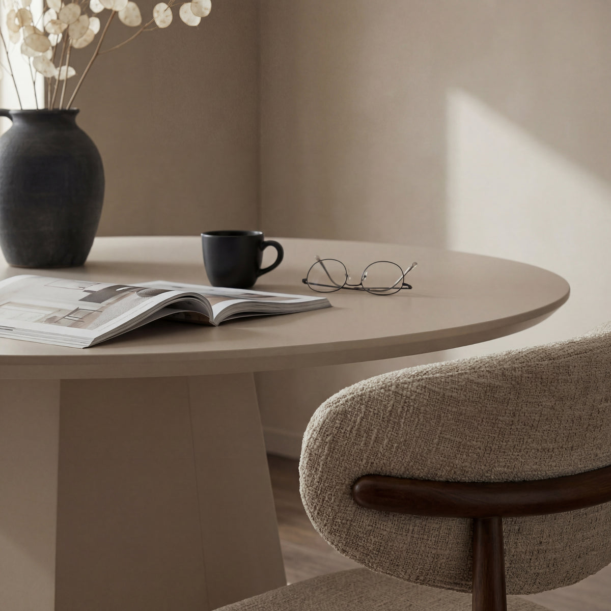 Ruddy 120cm Round Dining Table Putty Beige