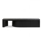 Ruvos 213-280cm Extendable ETU Entertainment TV Unit Black, front view on a white background