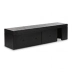 Ruvos 213-280cm Extendable ETU Entertainment TV Unit Black, rear view on a white background